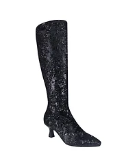 Impo Women's Nyree Memory Foam Stretch Sequin Boots
