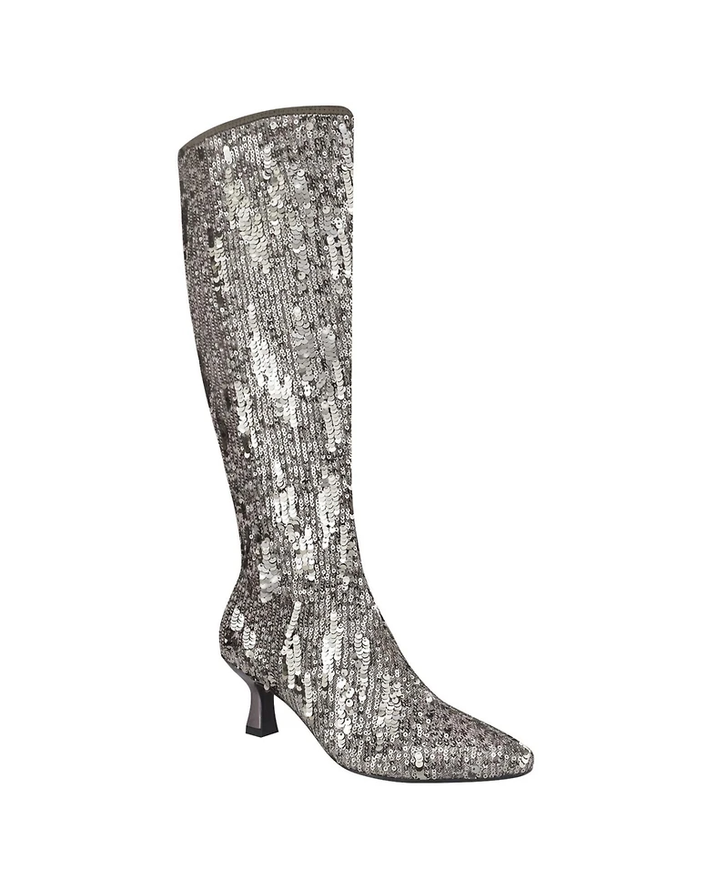 Impo Women's Nyree Memory Foam Stretch Sequin Boots