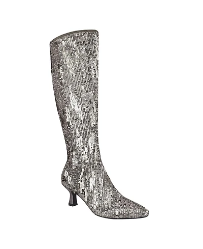 Impo Women's Nyree Memory Foam Stretch Sequin Boots