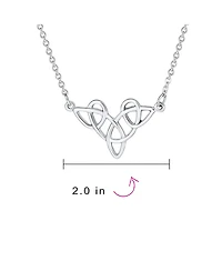 Bling Jewelry Good Luck Friendship Heart Trinity Irish Love Knot Triquetra Infinity Statement Celtic Necklace Collar Pendant Sterling Silver Medium