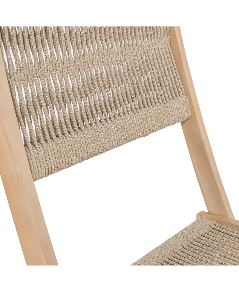Jonathan Y Javea Modern Coastal 3-Piece Acacia Wood Outdoor Folding Bistro Set
