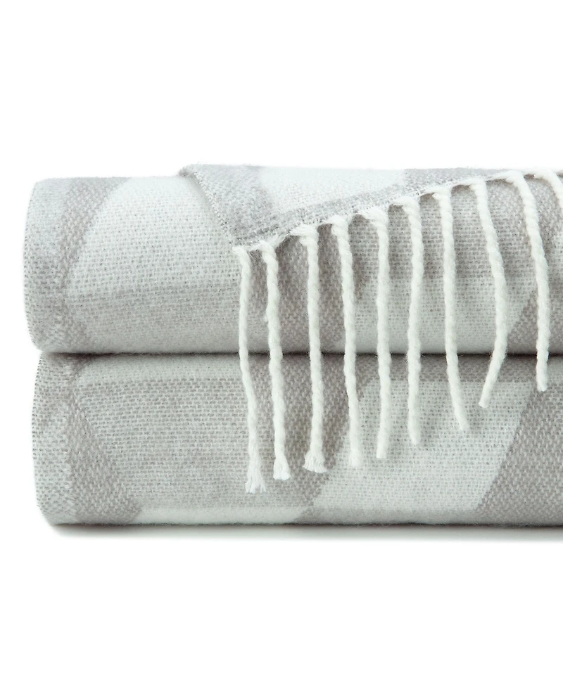 Chanasya Premium Pleated Solid Plaid Acrylic Throw Blanket With Tassels