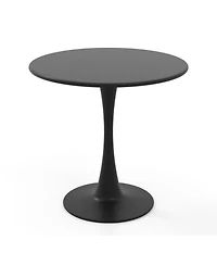 Skonyon 31.5 Inch Round Dining Table with Anti-Slip Pp Ring-Black