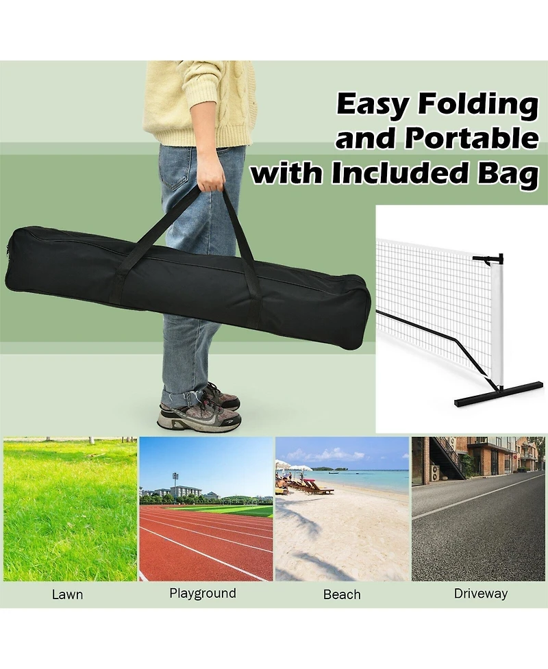 Skonyon 22 Feet Portable Pickleball Net Set System with Carry Bag for Indoor Outdoor Game