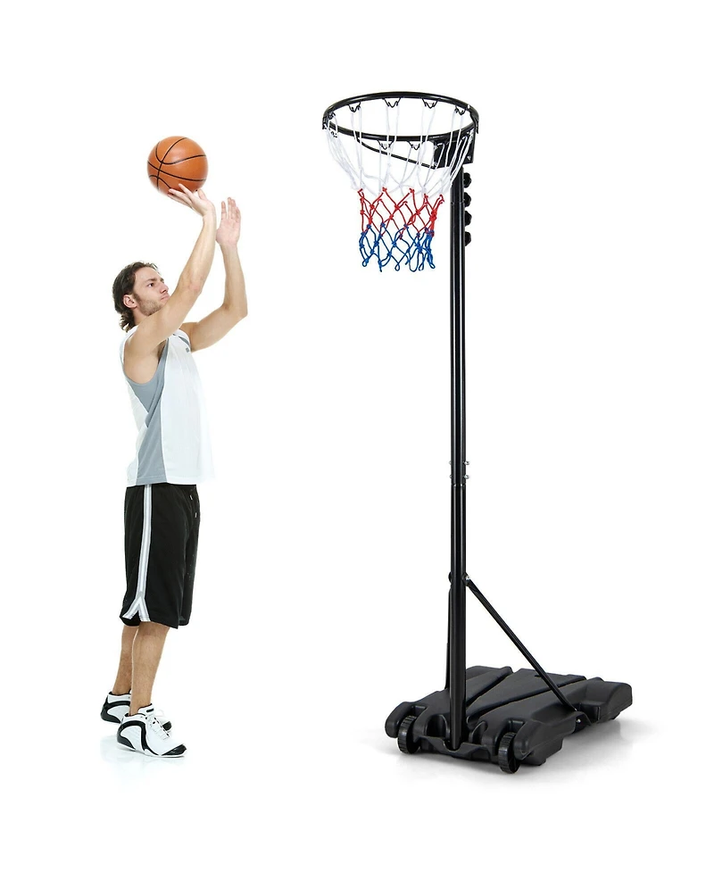 Skonyon 8.5 to 10 Ft Adjustable Portable Basketball Hoop Stand with Fillable Base and 2 Wheels