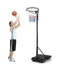 Skonyon 8.5 to 10 Ft Adjustable Portable Basketball Hoop Stand with Fillable Base and 2 Wheels