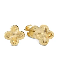 Devata Clover Stud Earrings in 14K Gold, approx. 2.6grams