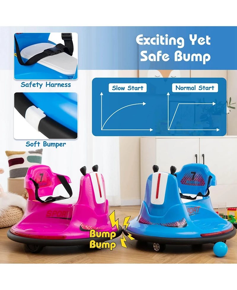 6V Bumper Car for Kids Toddlers Electric Ride On Vehicle