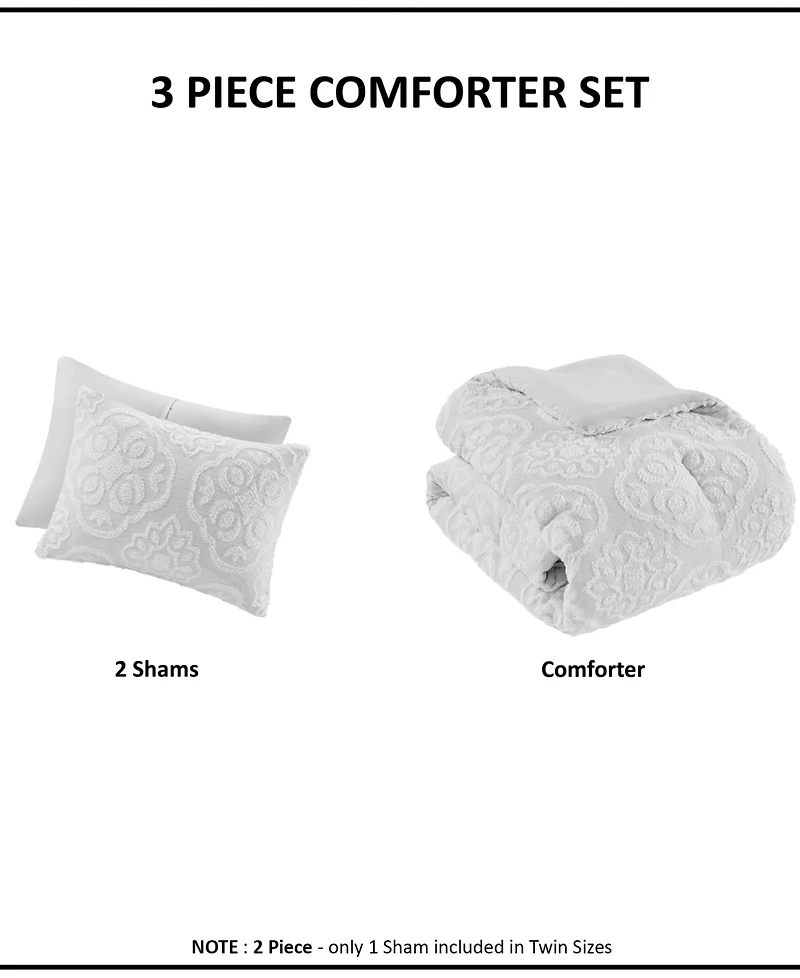 Madison Park Everly Woven Medallion 3-Pc. Comforter Set, King/California King