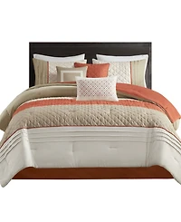Madison Park Jenson 7-Pc. Color Block Stripe Comforter Set, Queen