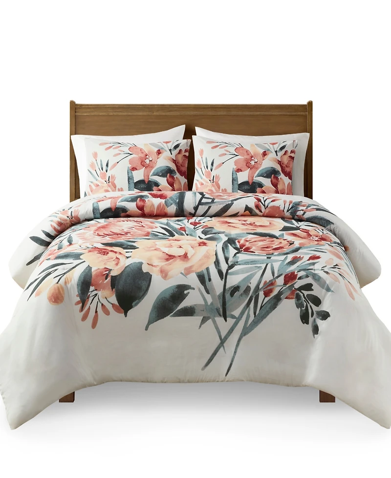 Madison Park Dahlia 3-Pc. Duvet Cover Set, King/California King