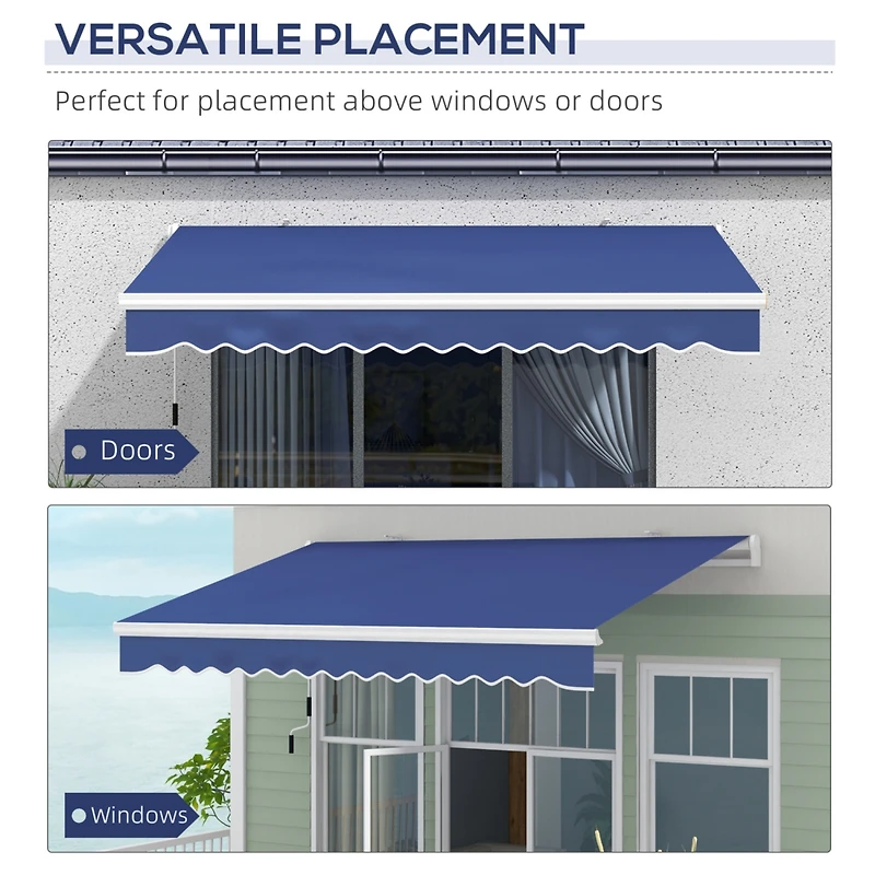 8' x 13' Patio Retractable Awning, Sunshade