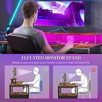 Multifunctional Desk with Led Lights, Storage & Usb Ports