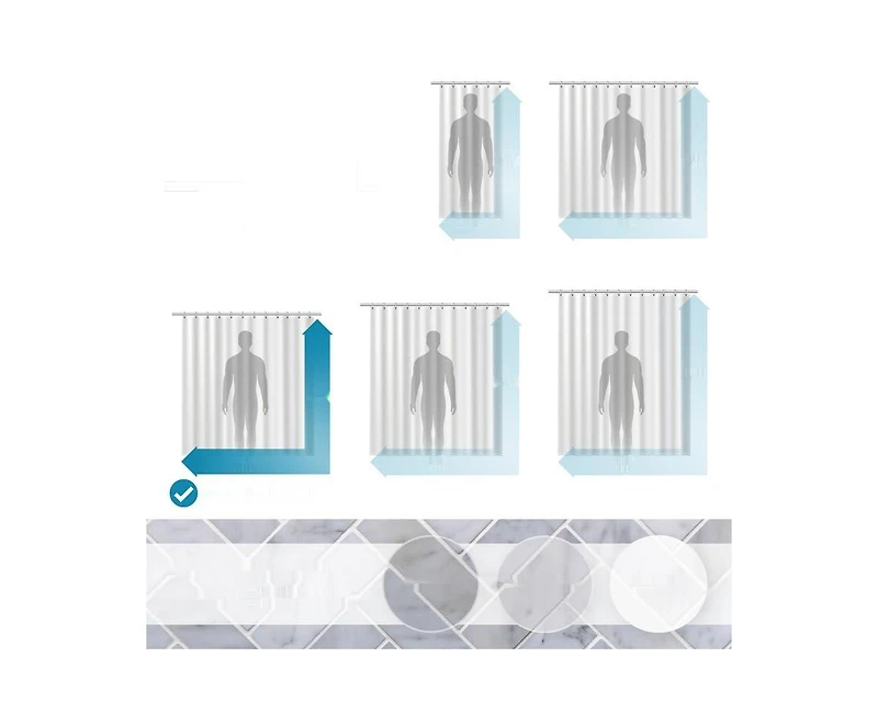 72" W x 78" H 10G Peva Shower Curtain
