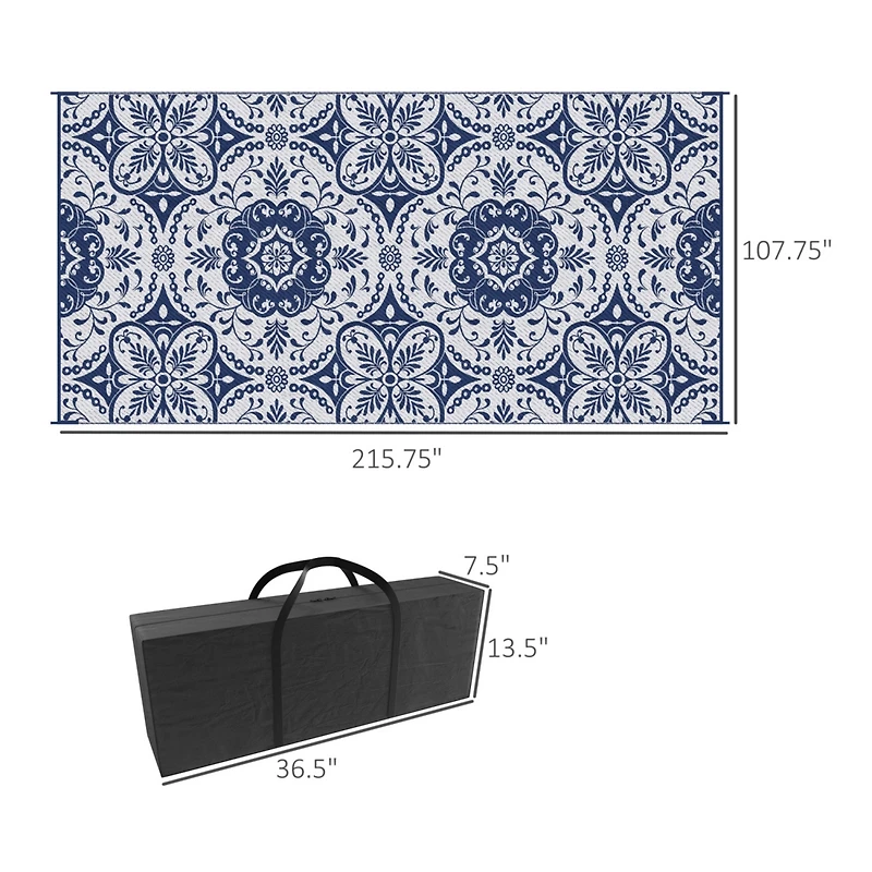 Reversible Outdoor Plastic Rug with Carry Bag
