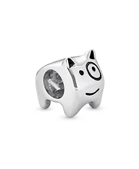 Bling Jewelry Small Puppy Pet Animal Lover Bff Spot Dog Charm Bead Oxidized Sterling Silver Fits European Bracelet