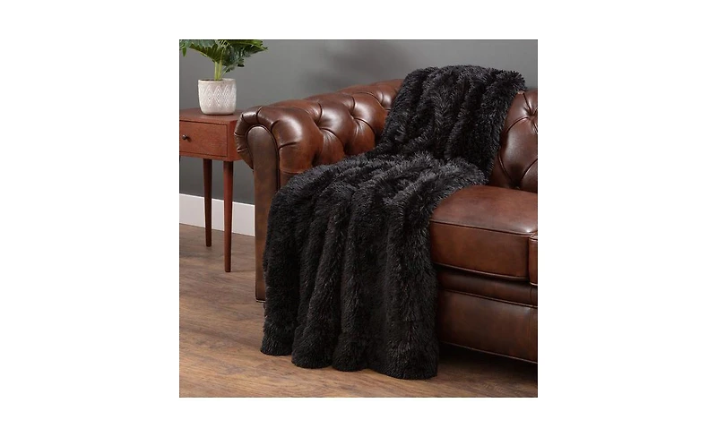 Chanasya Premium Throw Blanket & Pillow Cover - Long Faux Fur Fuzzy Sherpa (50" x 65”) 2 Covers (18" 18”)