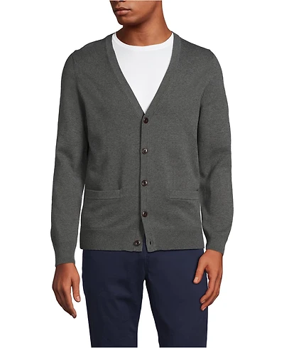 Lands' End Men's Fine Gauge Cotton Cardigan