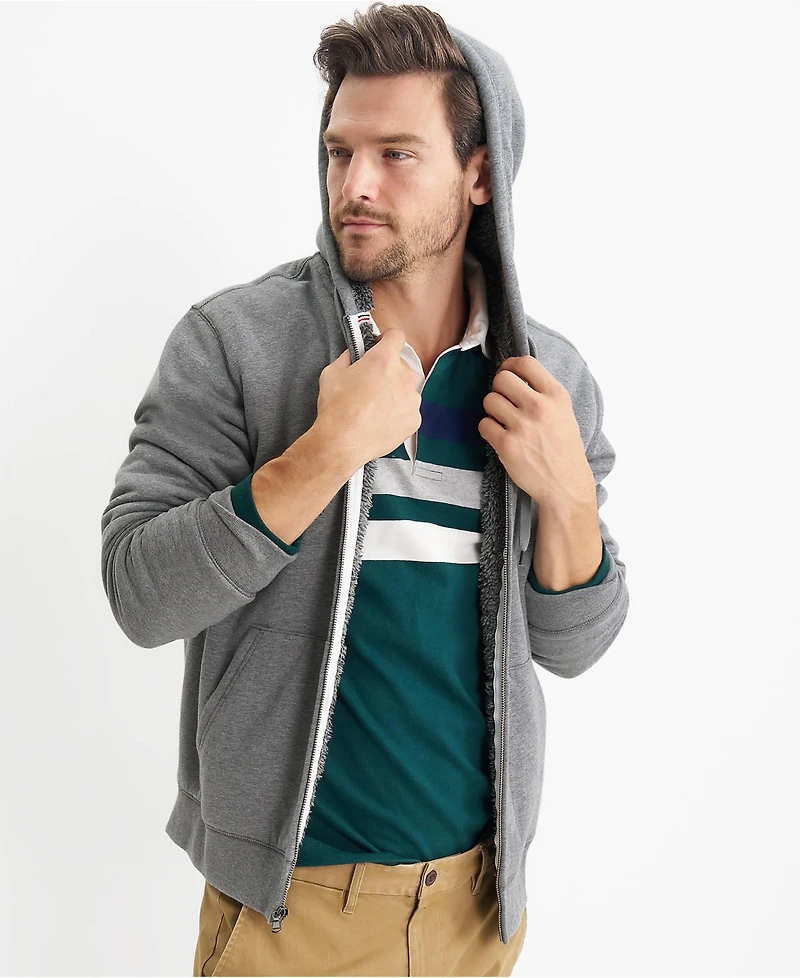 Lands' End Big & Tall Serious Sweats Full Zip High Pile Fleece Hoodie