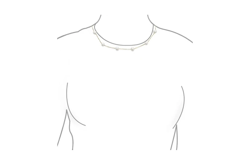 Bling Jewelry Tin Cup Freshwater Cultured Pearl Natural Stone Necklace Chain Station Yellow Gold Plated Sterling Silver 16 18 Inch