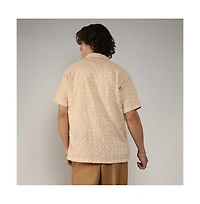 Men's Beige Embroidered Flora Shirt