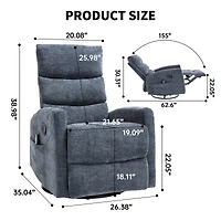 Mondawe Swivel and Rocker Power Recliner Chair, with Usb Type-c Ports
