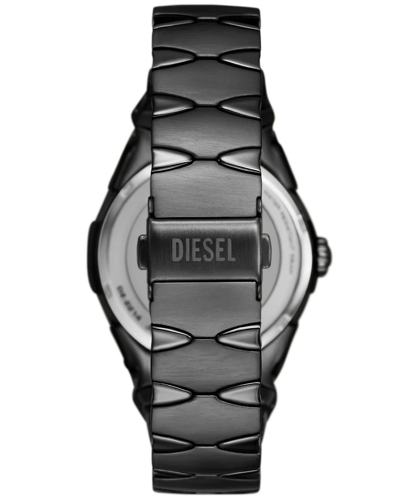 Diesel Men's D-Sruptor Quartz Three-Hand Black Stainless Steel 42mm