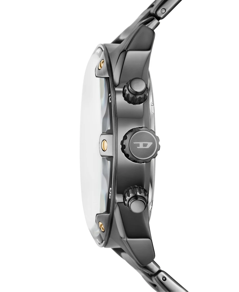 Diesel Men's Spiked Quartz Chronograph Gunmetal Stainless Steel 49mm