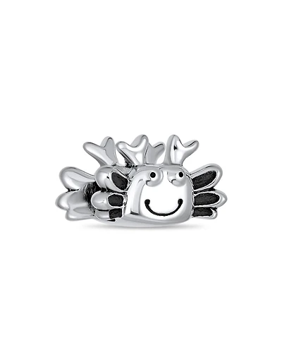 Bling Jewelry Nautical Travel Honeymoon Beach Tropical Vacation Happy Sand Crab Bead Charm Oxidized Sterling Silver Fits European Bracelet