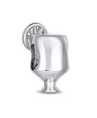 Bling Jewelry Tropical Cocktail Drink Umbrella Margarita Pina Colada Glass Goblet Vacation Charm Bead Sterling Silver Fits European Bracelet