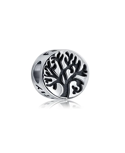 Bling Jewelry Round Family Circle Wishing Tree Of Life Bead Charm Oxidized Sterling Silver Fits European Bracelet