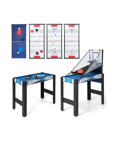 Skonyon 6-In-1 Combo Game Table with Basketball Billiards Ping Pong Hockey Shuffleboard