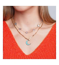 The Lovery Turquoise Crescent Moon Charm 14K Gold 22 millimeters