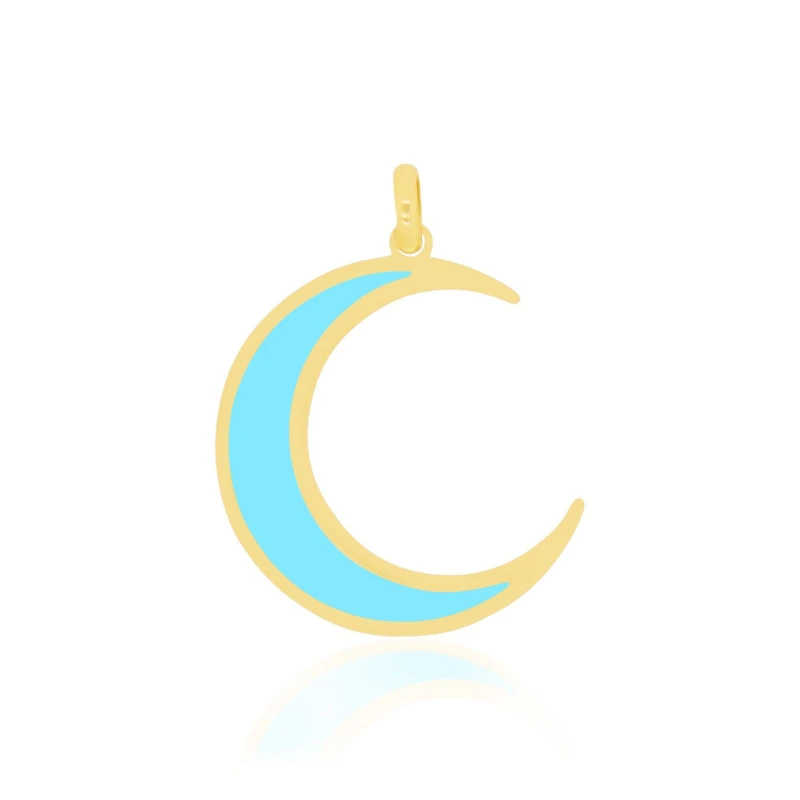 The Lovery Turquoise Crescent Moon Charm 14K Gold 22 millimeters