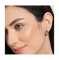 Sohi Women's Foliage Hoop Earrings