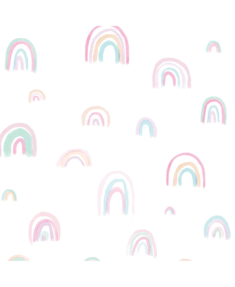 Lambs & Ivy Watercolor Pastel Rainbow 100% Cotton Baby Fitted Crib Sheet