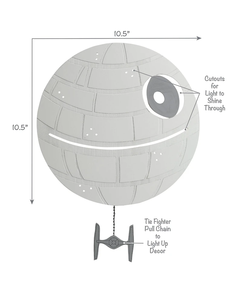 Lambs & Ivy Star Wars Signature Led Light-Up Death Star Wall Decor/Art
