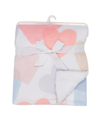 Bedtime Originals Rainbow Hearts White/Pink/Purple Soft Fleece Baby Blanket