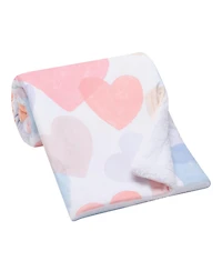 Bedtime Originals Rainbow Hearts White/Pink/Purple Soft Fleece Baby Blanket