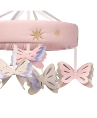 Lambs & Ivy Butterfly Dreams Pink/Purple Musical Baby Crib Mobile Soother Toy