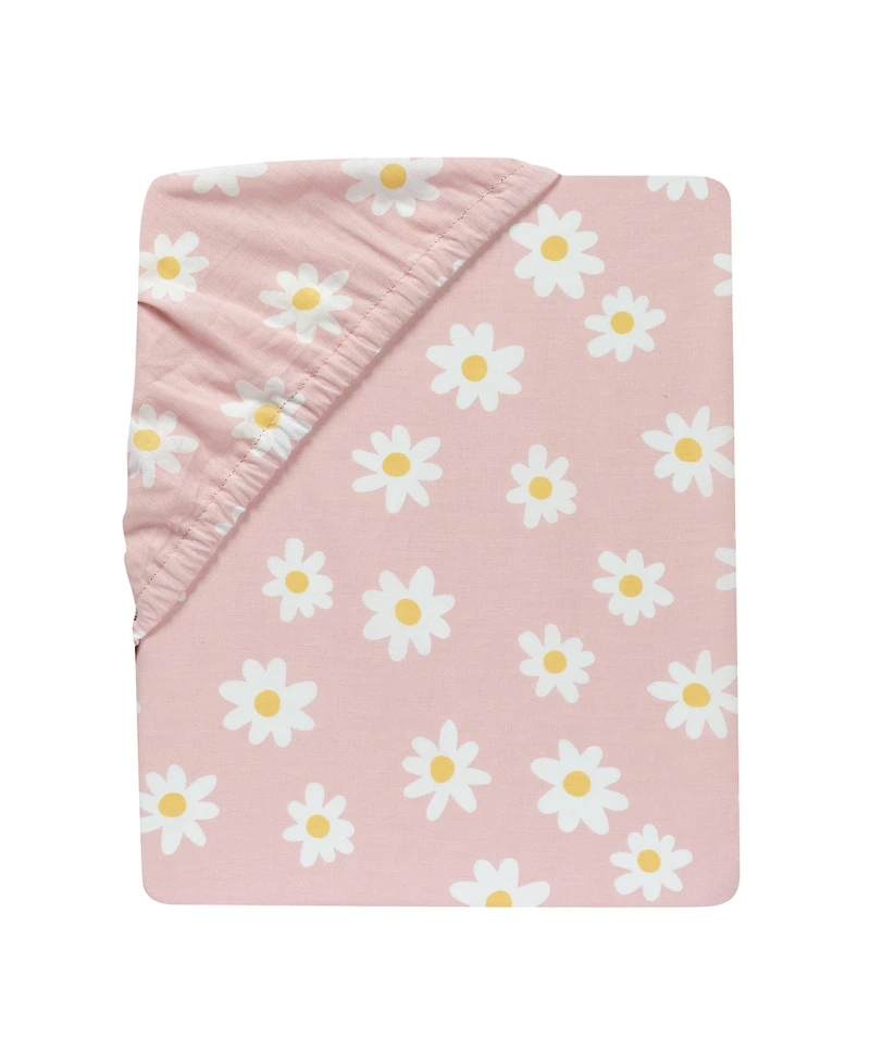 Lambs & Ivy Daisy Dreams Breathable 100% Cotton Baby Fitted Crib/Toddler Sheet