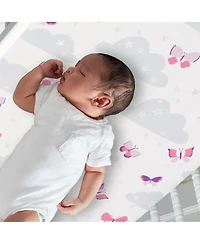 Bedtime Originals Butterfly Kisses Pink/Purple 3-Piece Baby Crib Bedding Set