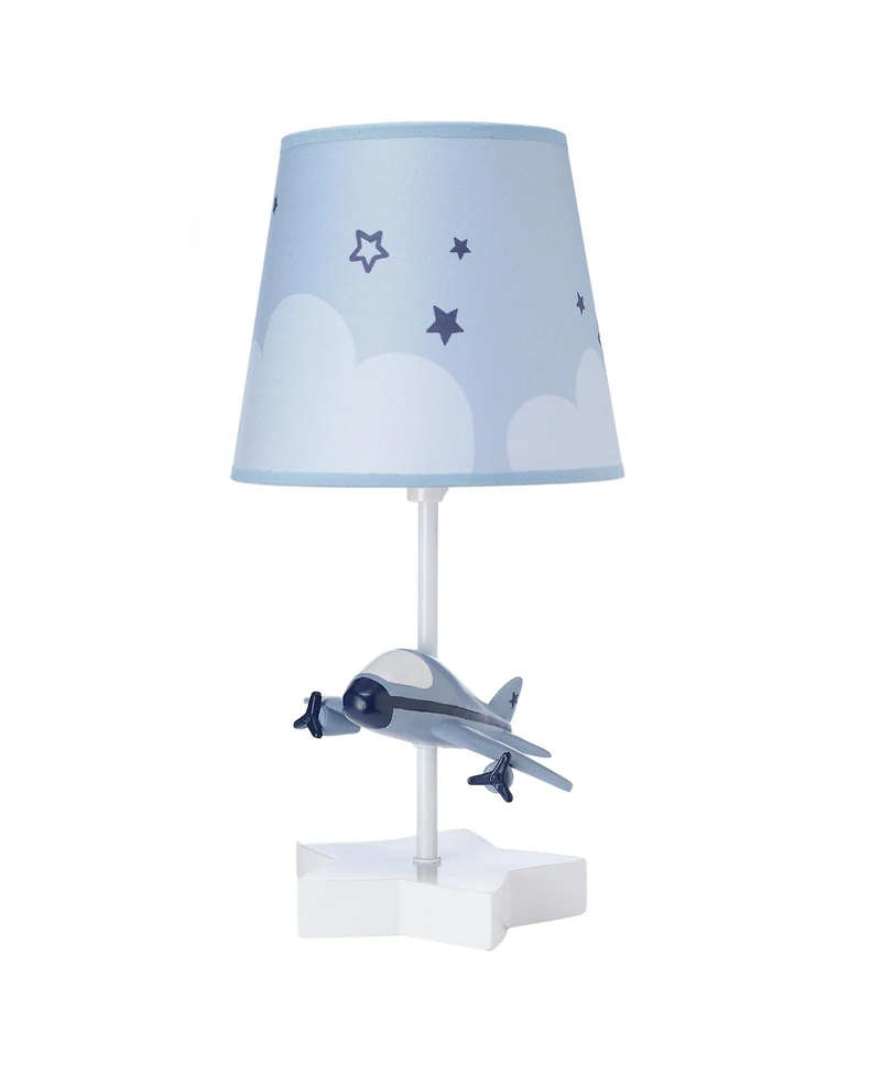 Bedtime Originals Little Aviator Hand-Painted Airplane Lamp with Shade & Bulb