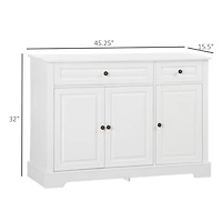 Modern Sideboard Cabinet with Drawers and Adjustable Shelves