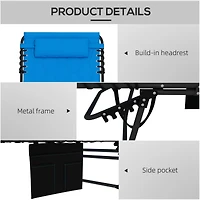 Foldable Sun Lounger with 5-Level Recliner
