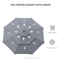9FT 3-Tier Patio Market Umbrella with Tilt