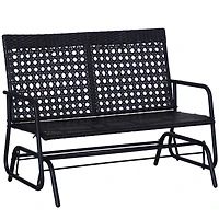 Wicker Glider Bench Rocking Chair for Patio & Outdoors