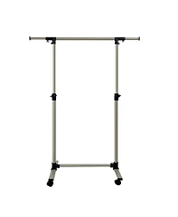 Streamdale Short, Rolling Clothing Racks with Storage Shelves