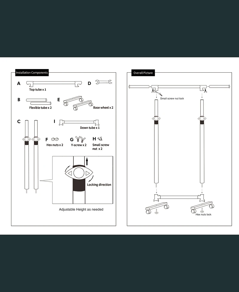 Streamdale Short, Rolling Clothing Racks with Storage Shelves