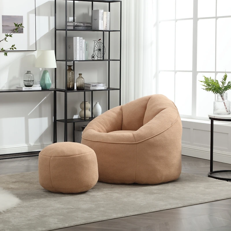 Streamdale Furniture High-Pressure Foam Bean Bag Sofa with Footrest